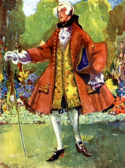 Costume maschile durante il regno di Giorgio II (1727-1760) da Dion Clayton Calthrop